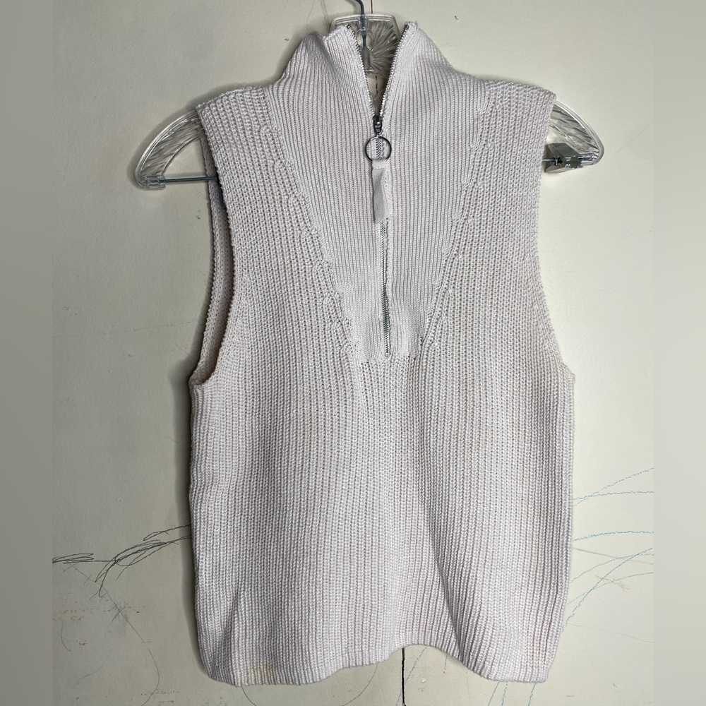525 America Cream Knit Sweater Vest 100% cotton